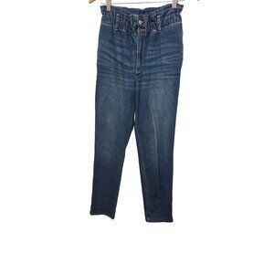 Hollister Women's‎ Western High-Elastic Waisted Tapered Denim Jeans W26 L27 Blue